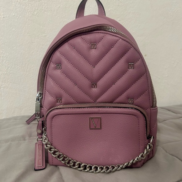 Victoria's Secret Handbags - Victoria’s Secret Purple Quilted Chain Backpack